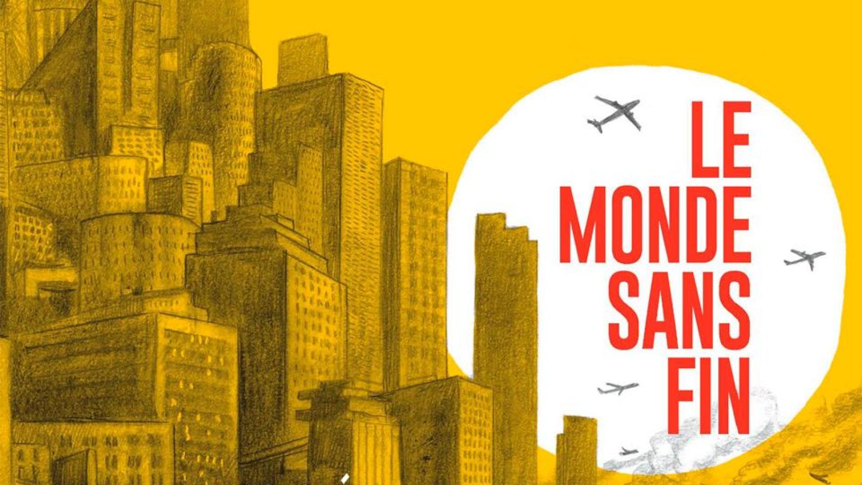 Carte de la exposición 'Le Monde Sans Fin', en  la Alianza Francesa de Málaga.