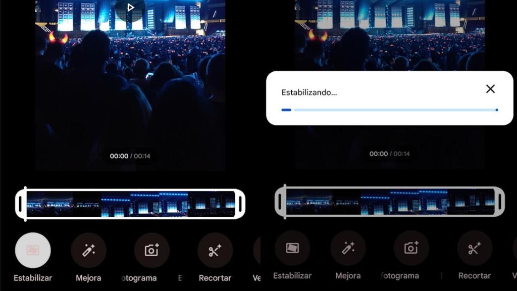 Estabilización de vídeo en Google Fotos