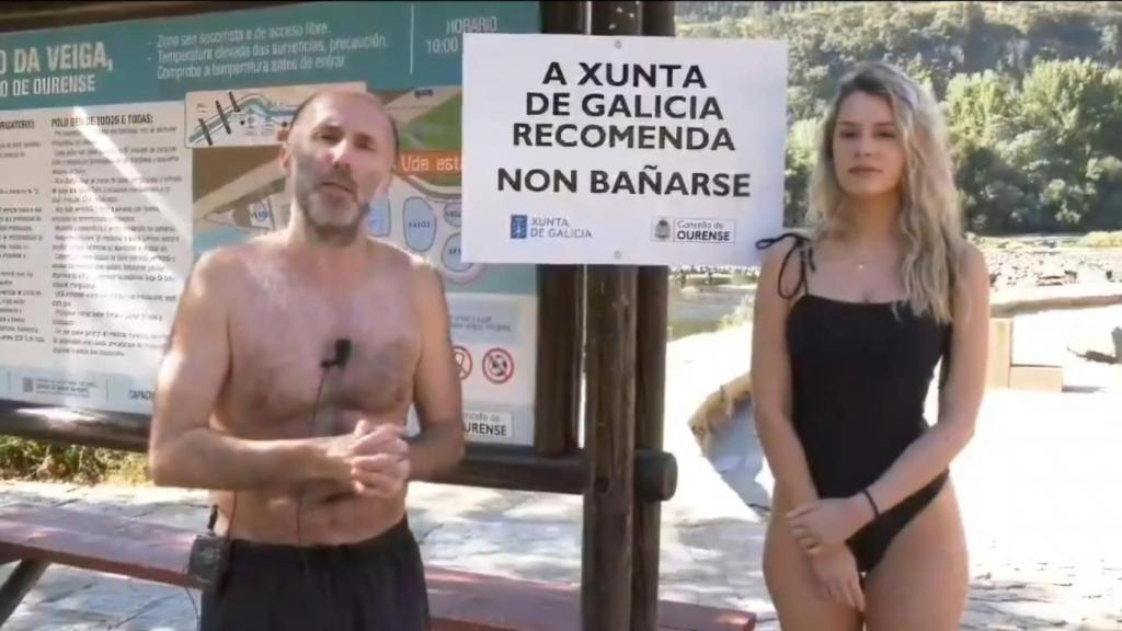 Jácome, alcalde de Ourense, y Noa Rouca, concelleira de festejos