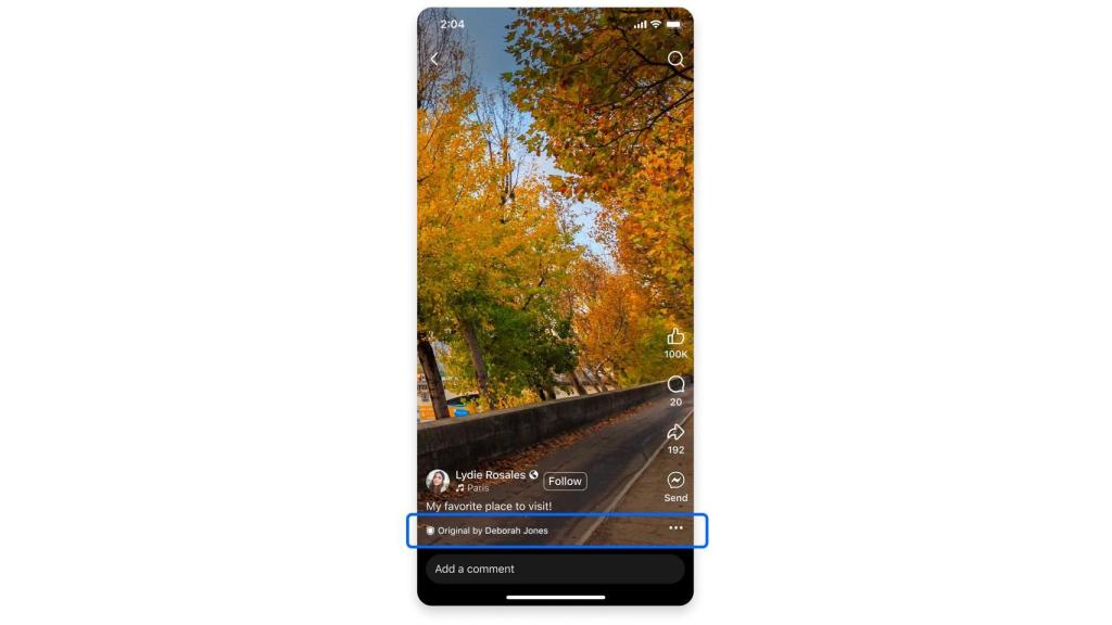 Función de resaltar al creador original.