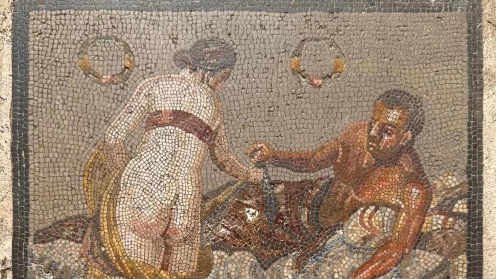 El mosaico romano recuperado. Foto: EFE