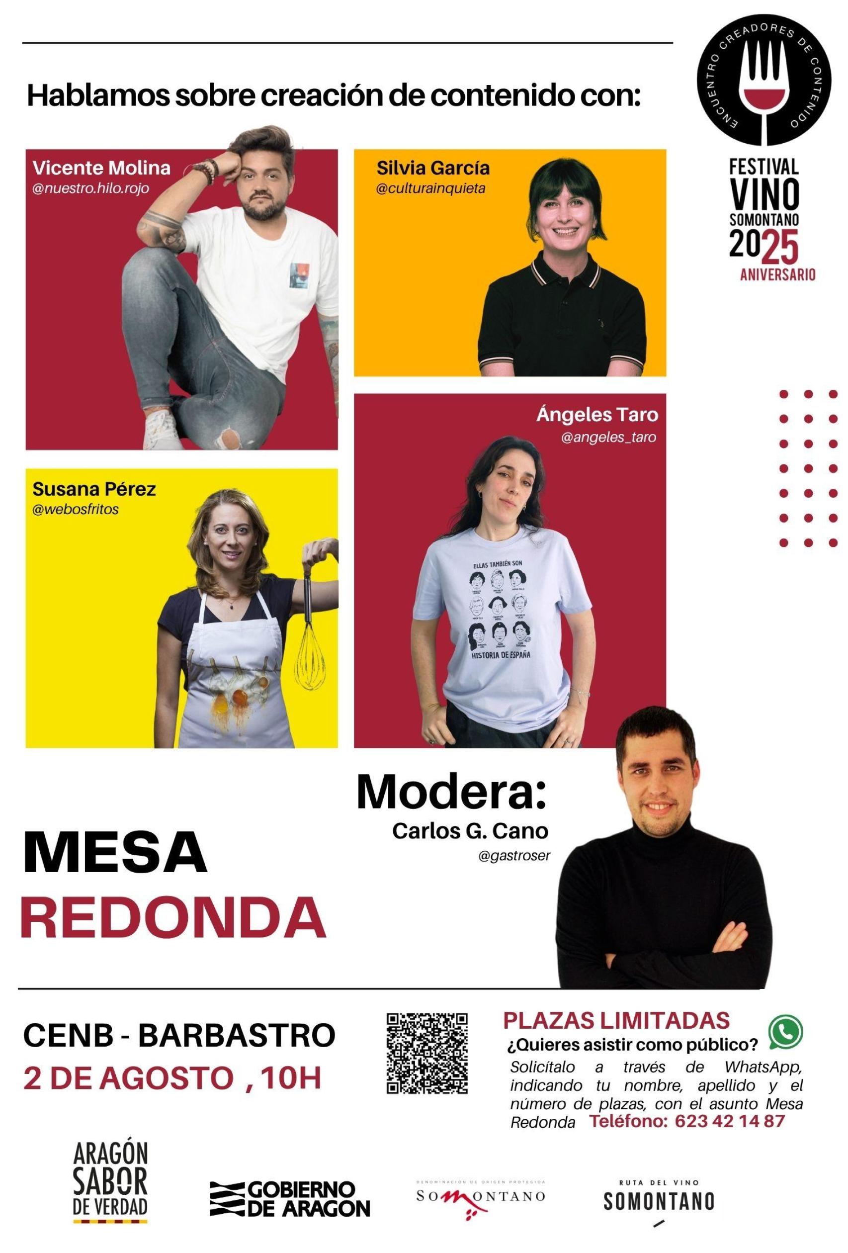 FESTIVAL VINO SOMONTANO 2024 Mesa redonda Creadores de contenido