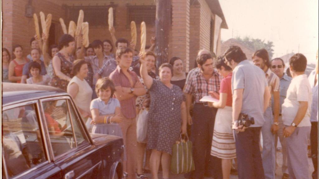 Félix López-Rey durante el movimiento vecinal de la 'Guerra del pan' en los años 70.
