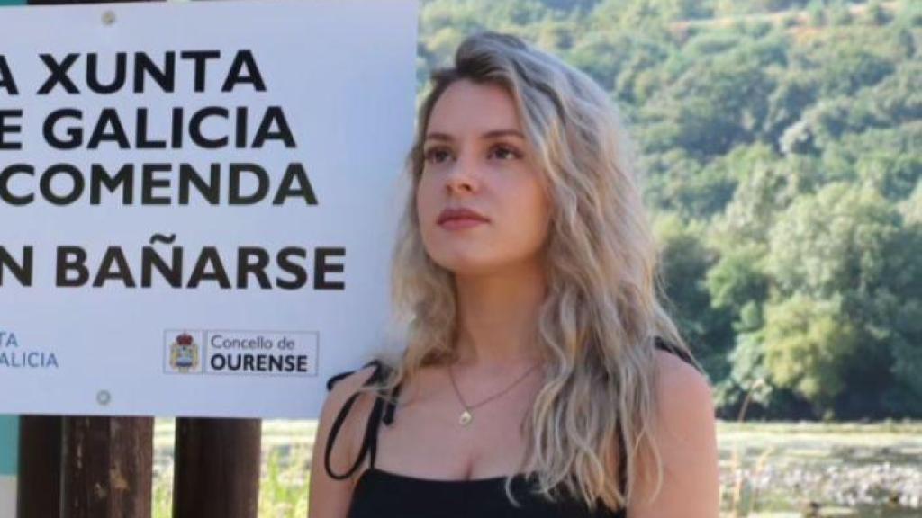 Noa Rouco, concelleira de Festejos, Arte y Termalismo junto al alcalde de Ourense.