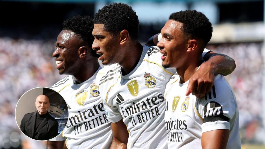 Imagen de jugadores del Real Madrid y Melchor Ruiz.