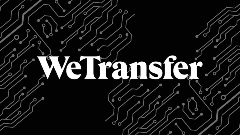 Logo de WeTransfer en un fotomontaje.
