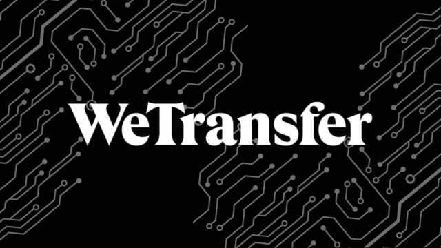 Logo de WeTransfer en un fotomontaje.