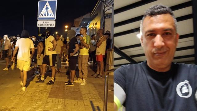 La concentración de la comunidad marroquí que ha tenido lugar este lunes por la noche en Torre Pacheco.