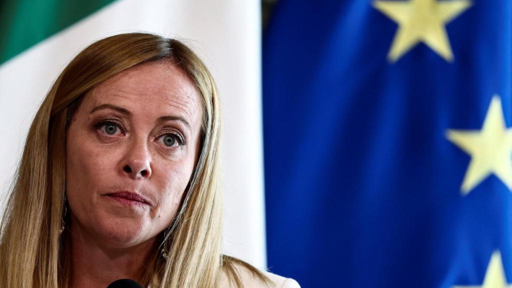 La primera ministra italiana, Giorgia Meloni, este martes en un acto en Roma.
