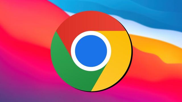 Fotomontaje con el logo de Chrome y el fondo de pantalla de Big Sur.