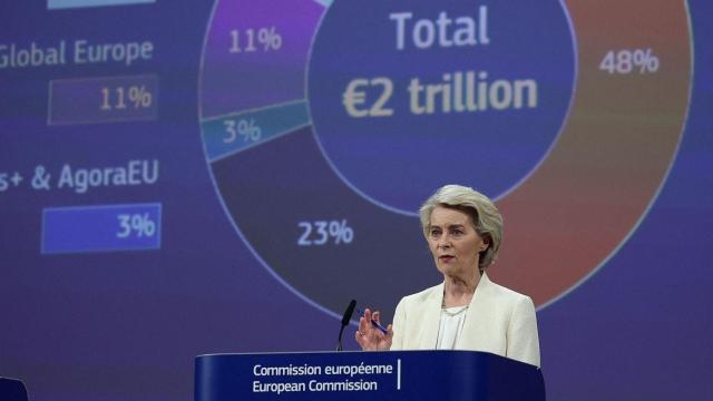 Ursula von der Leyen, presidenta de la Comisión Europea, en la presentación de su propuesta de nuevo presupuesto de la UE 2028-2034