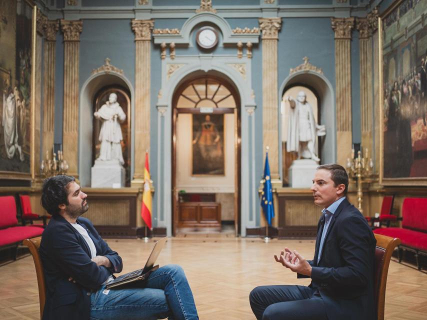 Un momento de la entrevista.