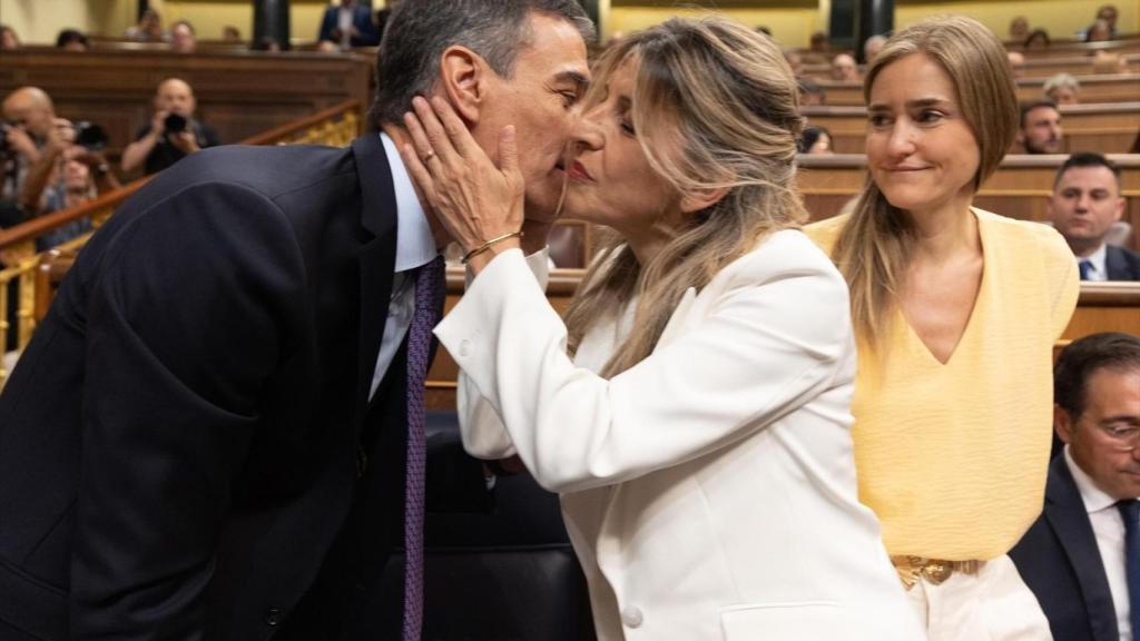 Pedro Sánchez y Yolanda Díaz, en el Congreso de los Diputados.