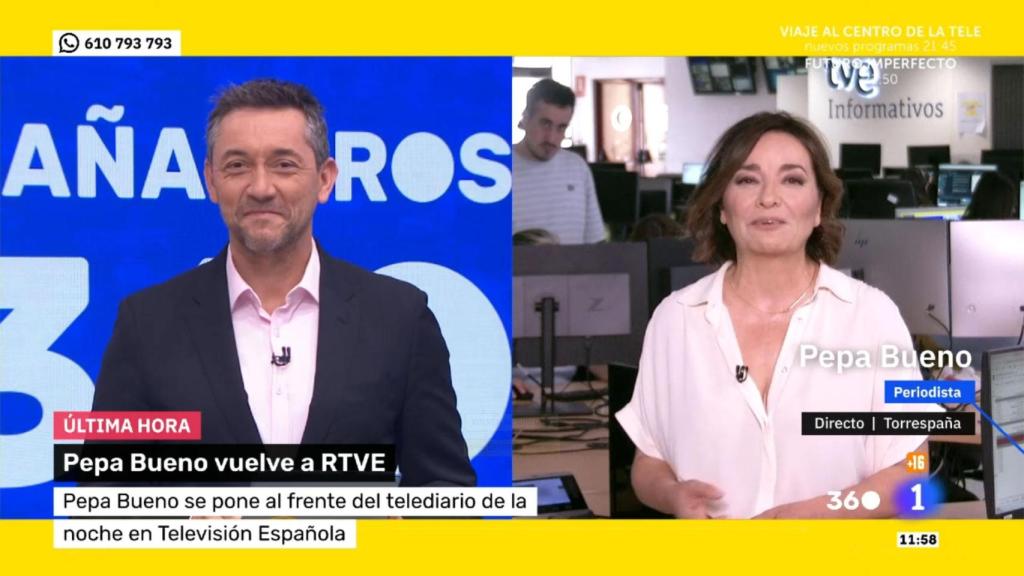 Pepa Bueno y Javier Ruiz en 'Mañaneros 360'.