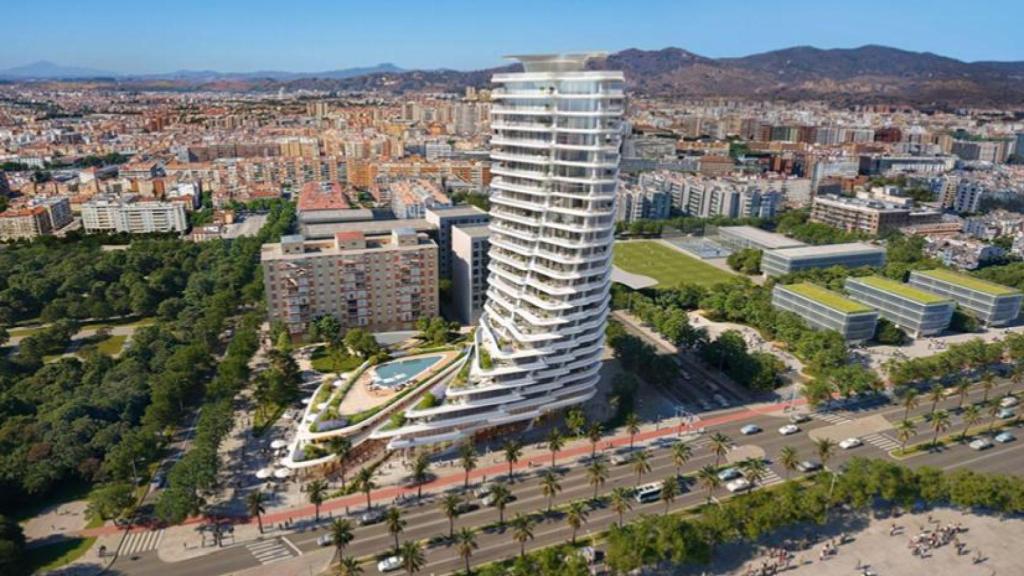 Infografía de las propuestas para transformar los terrenos de El Bulto, en Málaga.