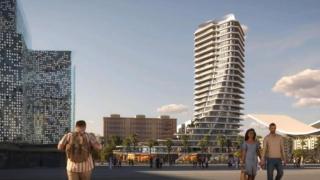 Infografía de las propuestas para transformar los terrenos de El Bulto, en Málaga.