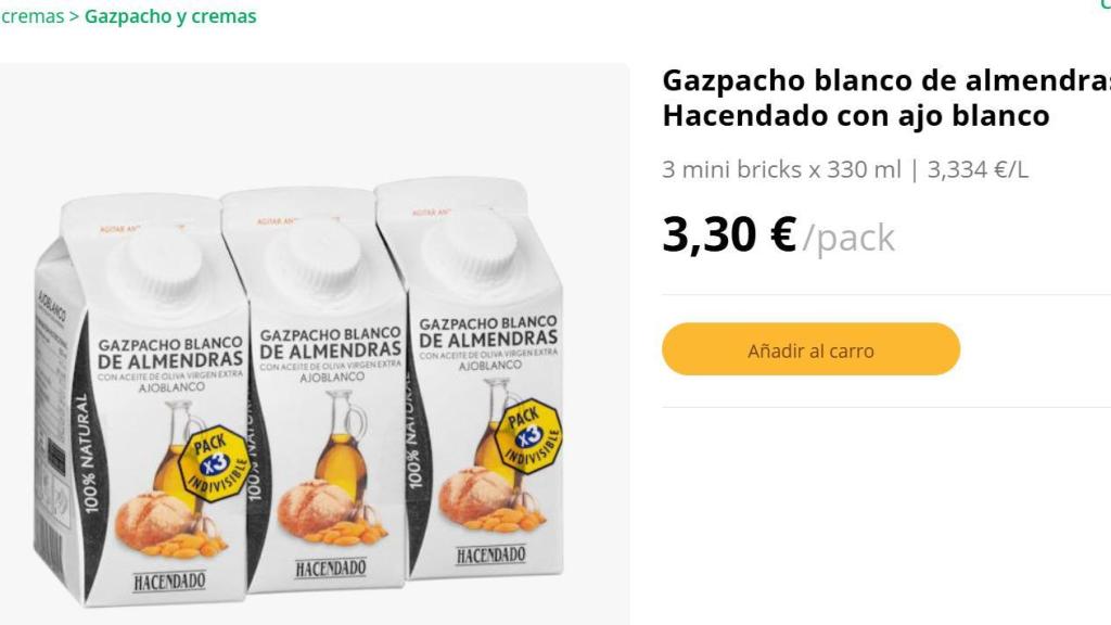 Gazpacho blanco Mercadona.