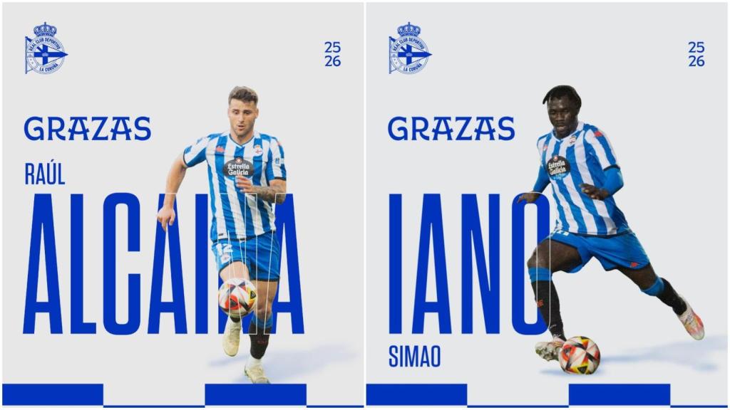 Raúl Alcaina e Iano Simao dejan el Deportivo.