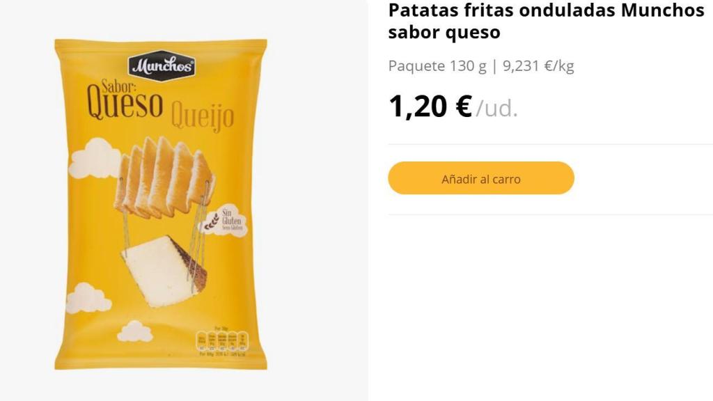 Patatas fritas onduladas.