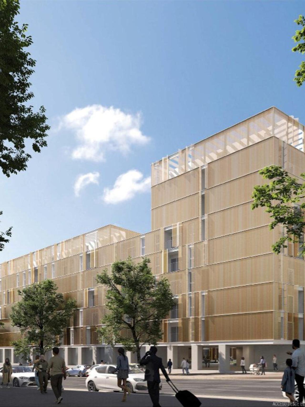 Render del proyecto 'Jardines para un acróbata'.