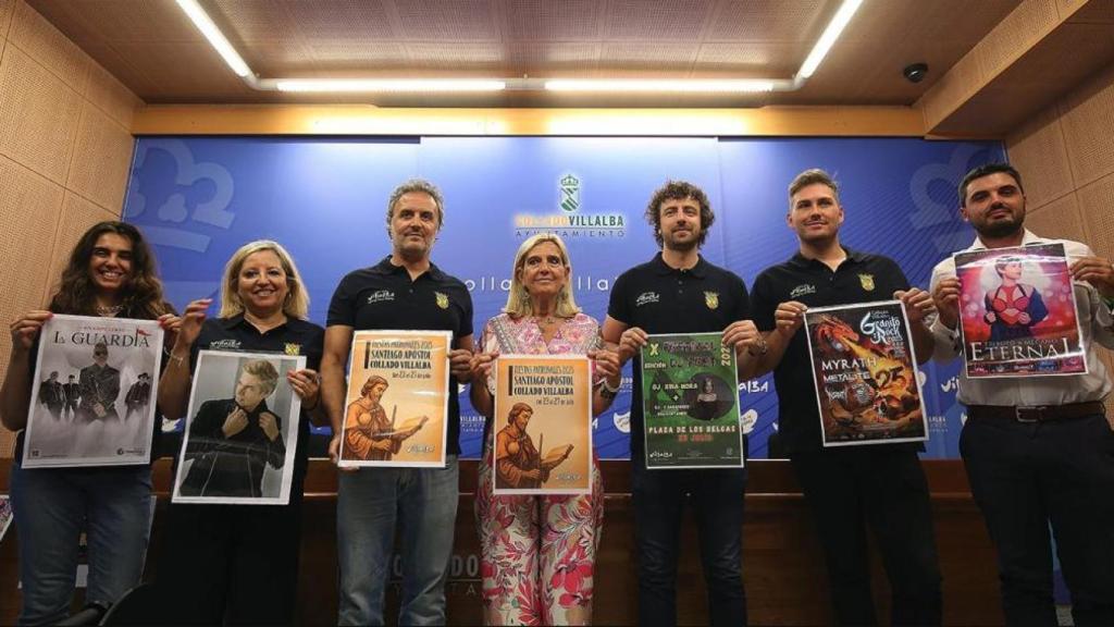 La alcaldesa de Collado Villalba, Mariola Vargas, durante la presentación de las fiestas de Santiago.