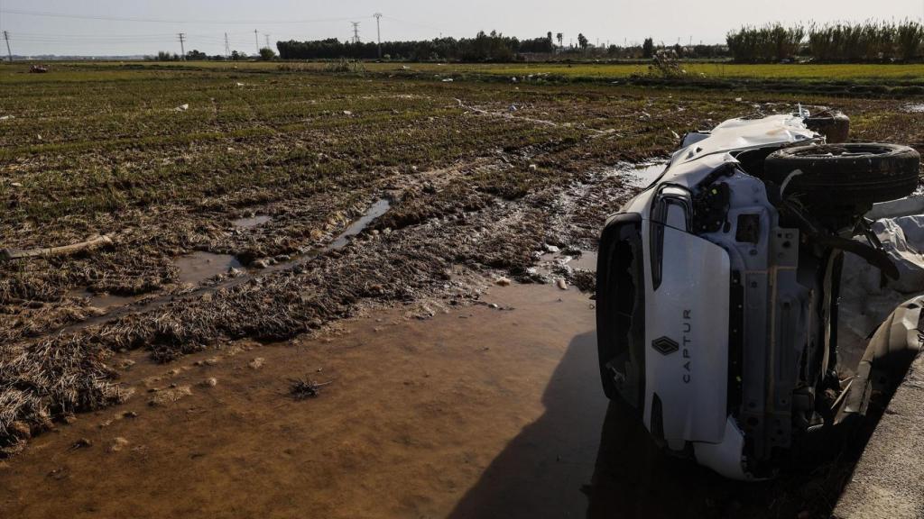 Un vehículo en un campo de arrozales en las inmediaciones de la Albufera. Rober Solsona / Europa Press