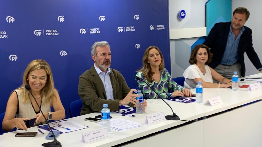 Los dirigentes del PP, este jueves.
