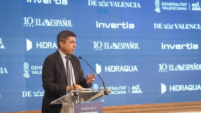 Carlos Mazón, durante su intervención en el foro 'Análisis de la Reconstrucción tras la DANA'.