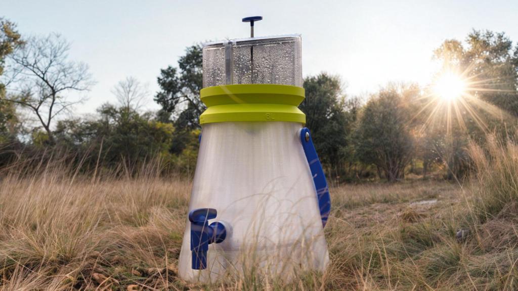 La botella portátil que extrae agua del aire.