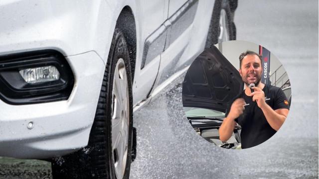 Composición de un vehículo y Javier Cortez.