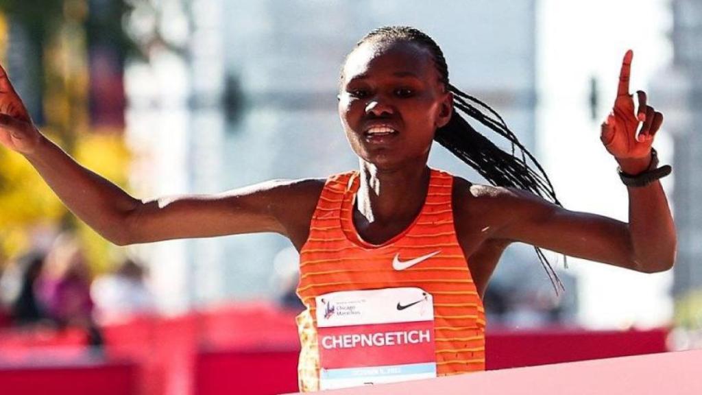 Ruth Chepngetich, durante una carrera.