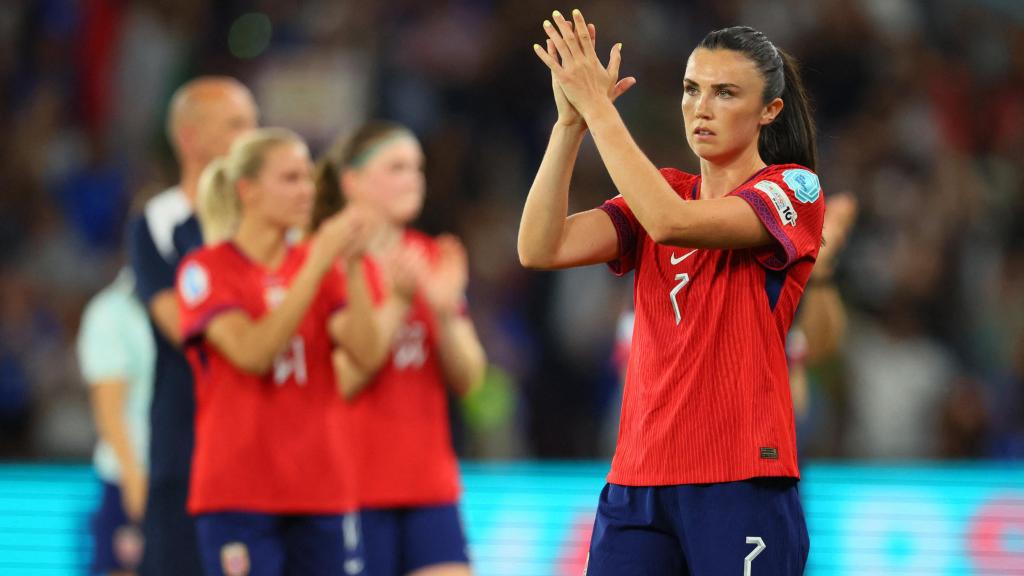 Ingrid Engen, tras caer eliminada de la Eurocopa.