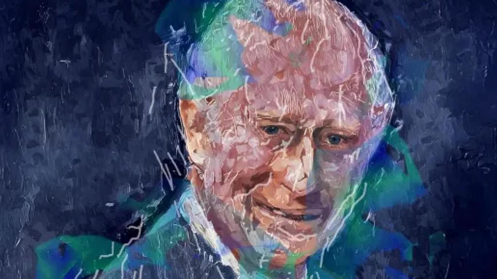 Foto de la obra de la robot humanoide.