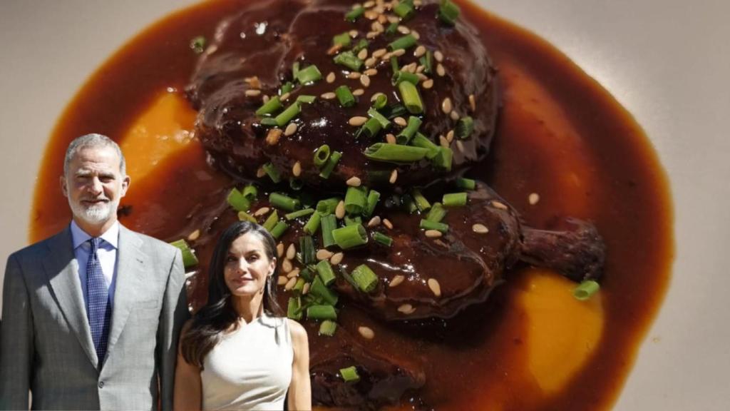 Carrillada ibérica y puré de batata.