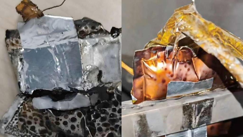 Baterías que se han dañado sin causar incendidos o explosiones