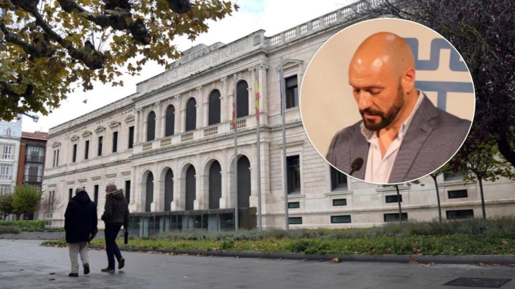 La sede del TSJCyL y una imagen del alcalde de Hoyocasero, Iván Picós, en un montaje de EL ESPAÑOL