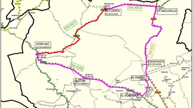 Imagen de la carretera cortada.