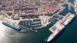 Vista aérea del puerto de Vigo.