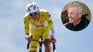 Lance Armstrong y Tadej Pogacar, en un fotomontaje