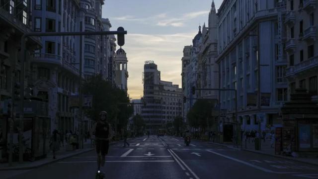 Madrid durante el apagón.