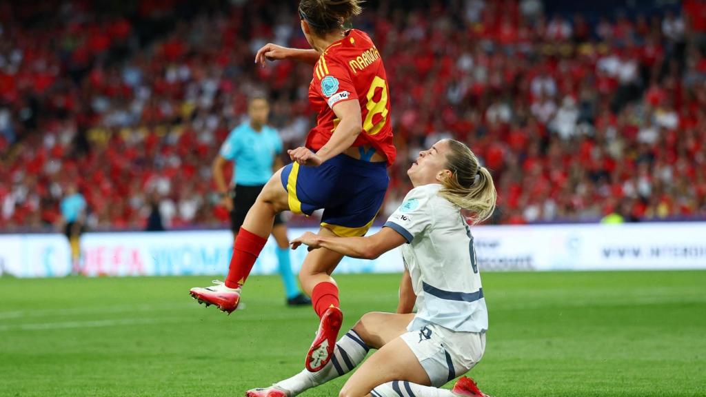 La acción del penalti favorable a España.