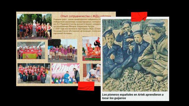 A la izquierda, los niños enviados a Crimea en la actualidad. A la derecha, 'los niños de la guerra'.