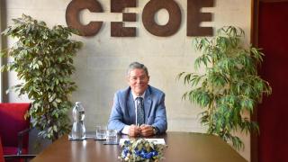 Carlos Magdaleno, durante una entrevista con El Español - Noticias de CyL en la sede de CEOE Valladolid