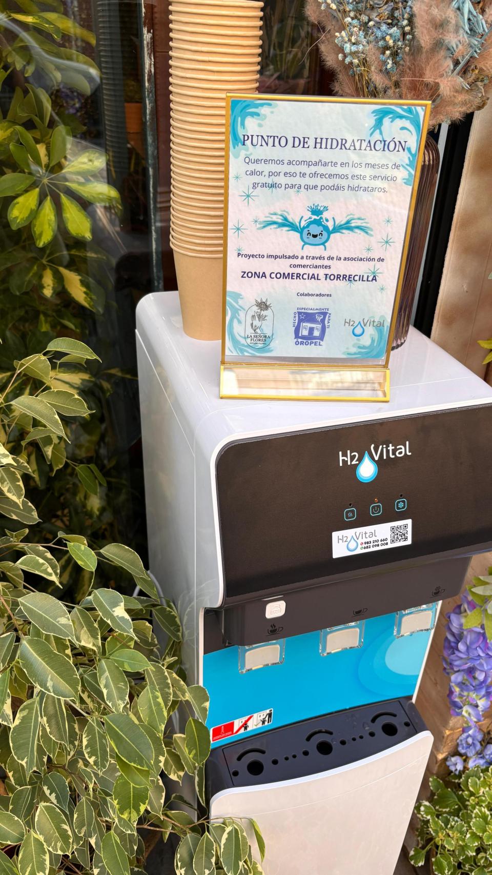 Imagen de uno de los puntos de hidratación en la calle Torrecilla de Valladolid