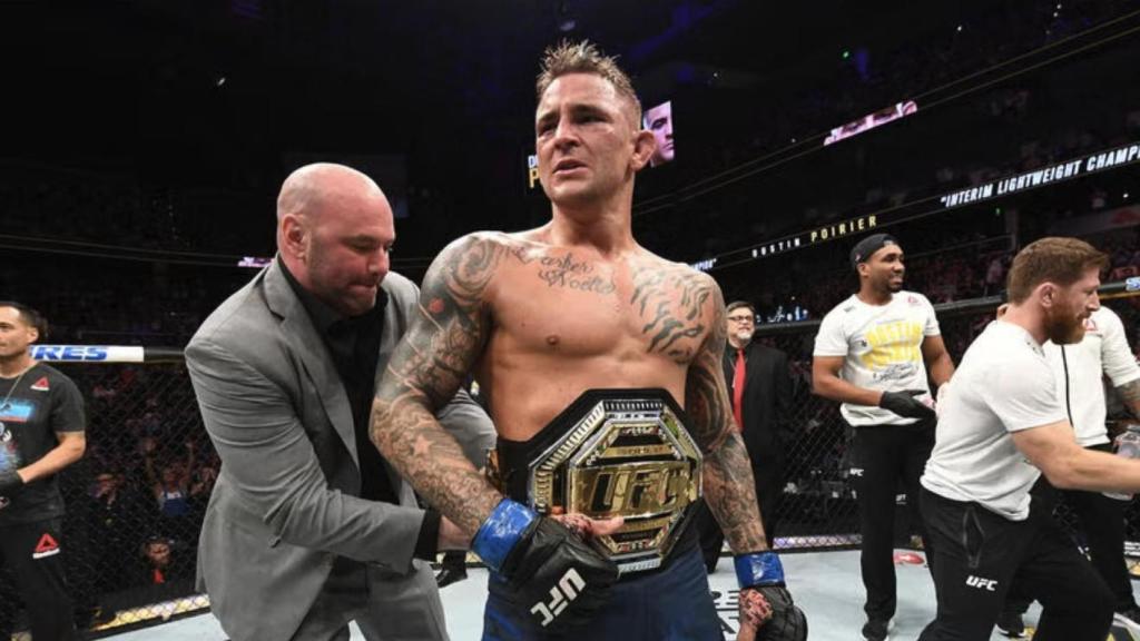 Dustin Poirier, tras ganar el campeonato interino del peso ligero de la UFC en 2019
