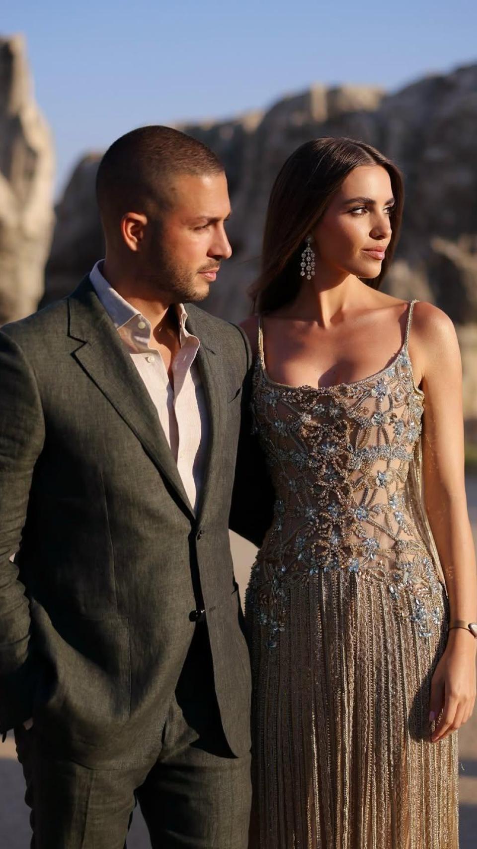 Celio Saab y Zein Quitami, en su fiesta preboda.