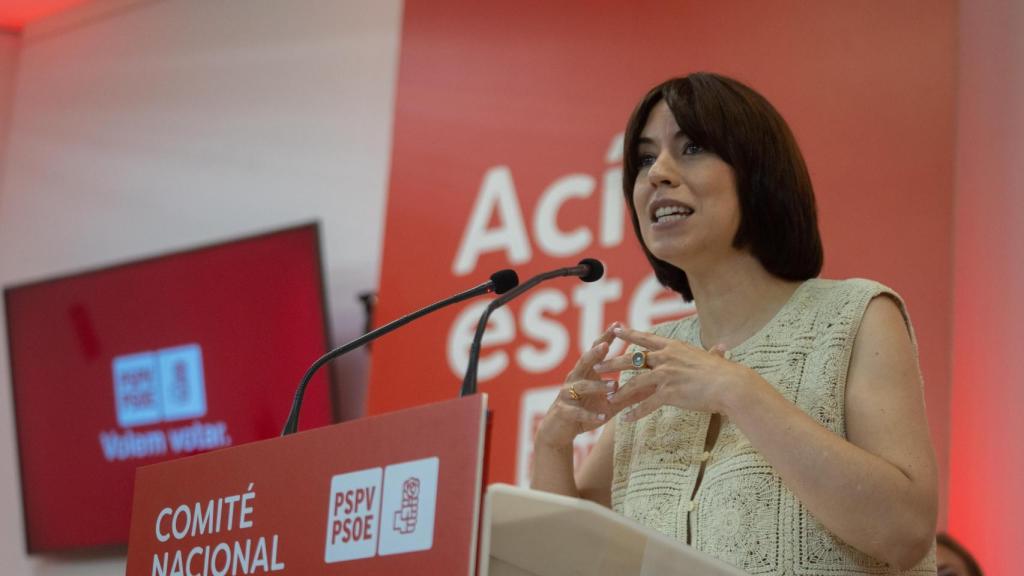 La secretaria general del PSPV-PSOE, Diana Morant, interviene durante el Comité Nacional del PSPV-PSOE. Jorge Gil / Europa Press