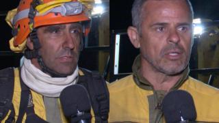 Miguel Ángel Martín Collantes, celador de Medio Ambiente, y Miguel Ángel Reguero, conductor de bulldozer