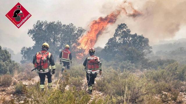 Imagen del incendio forestal de Ibi. Consorcio de Bomberos de Alicante