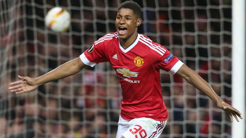 Rashford en su debut con el Manchester United.